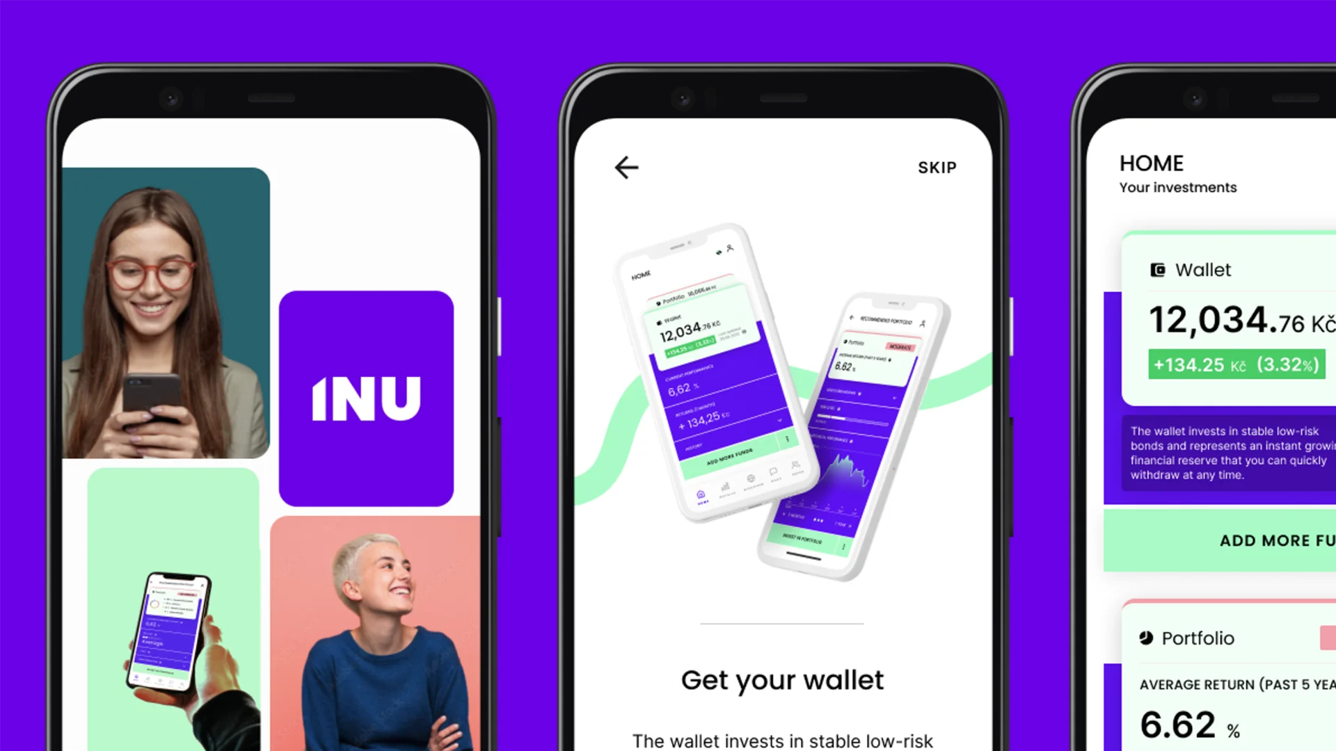 INU app onboarding screens