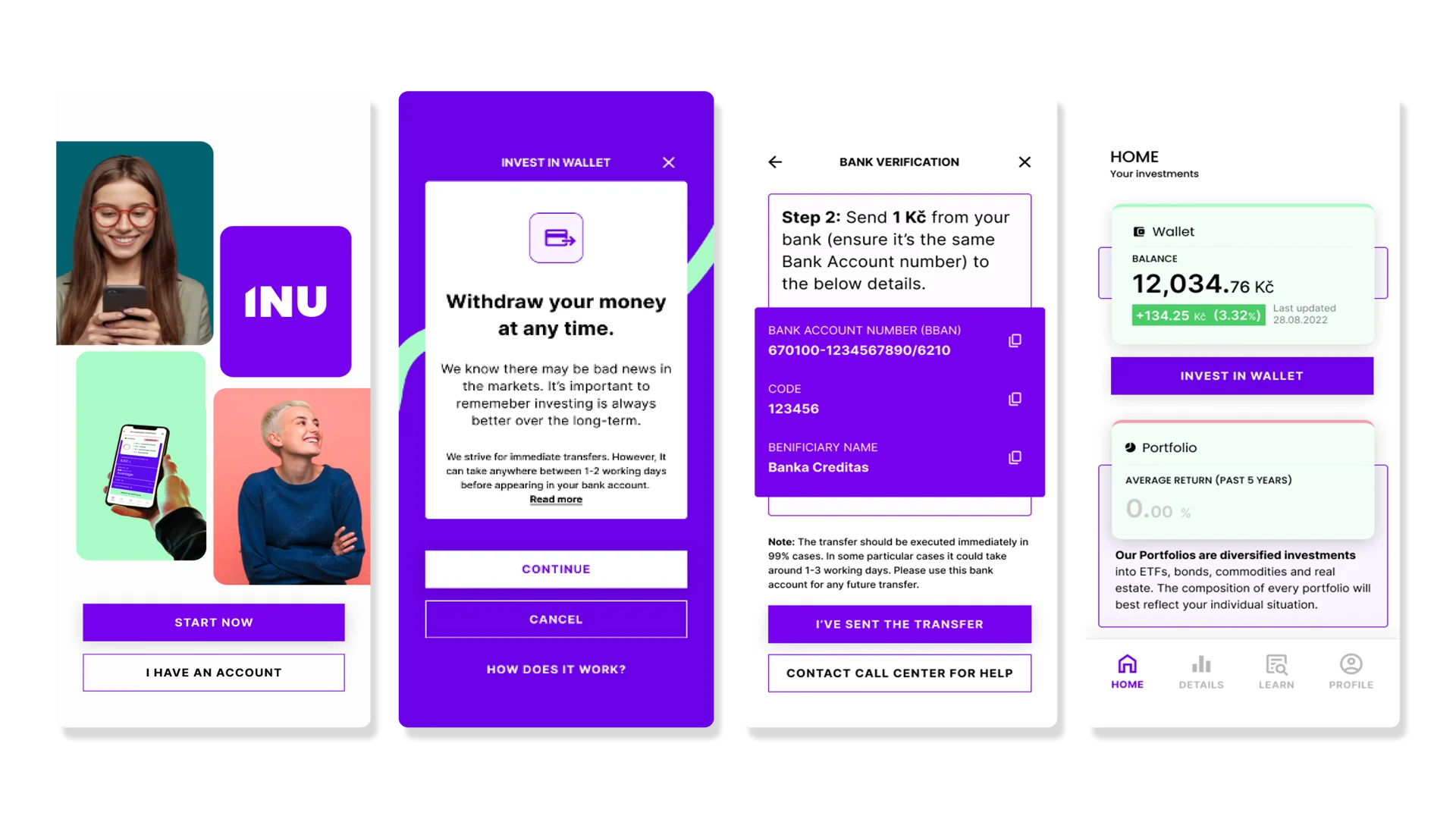 INU mobile app on launch